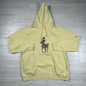 Polo Ralph Lauren Polo Bear Big Pony Horse Hoodie Mens 2XLT Yellow Pullover